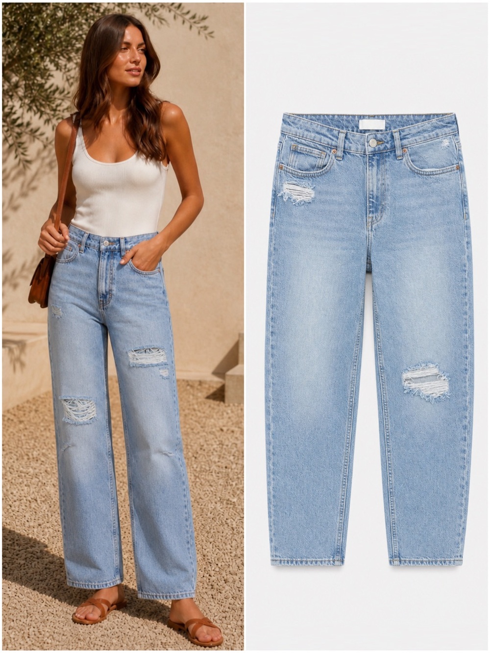 H&M Distressed Mom Jeans